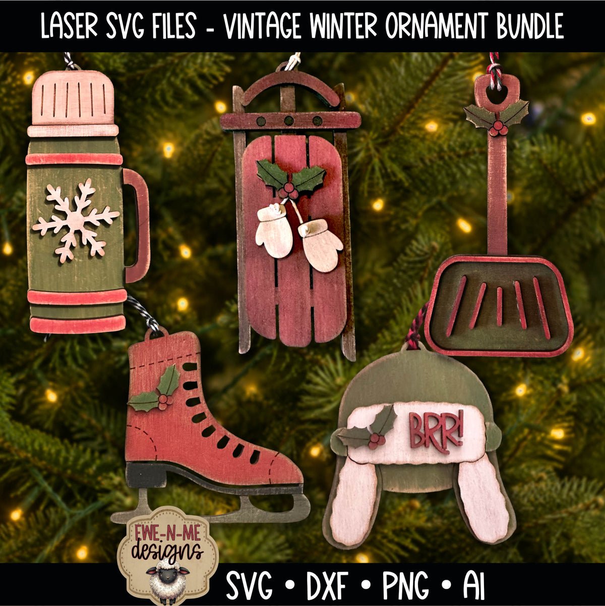 Vintage Ornament Bundle | Laser Cut SVG Files