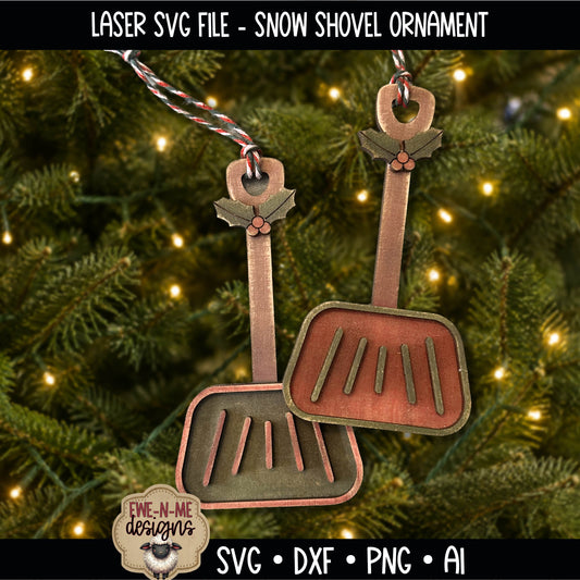 Snow Shovel Ornament | Laser Cut SVG File