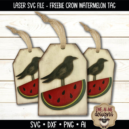 FREE LASER FILE - Crow Watermelon Tag