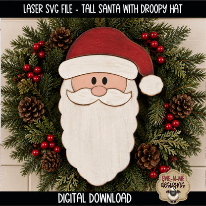 Primitive Santa Face Bundle | 4 Laser Cut SVG Files