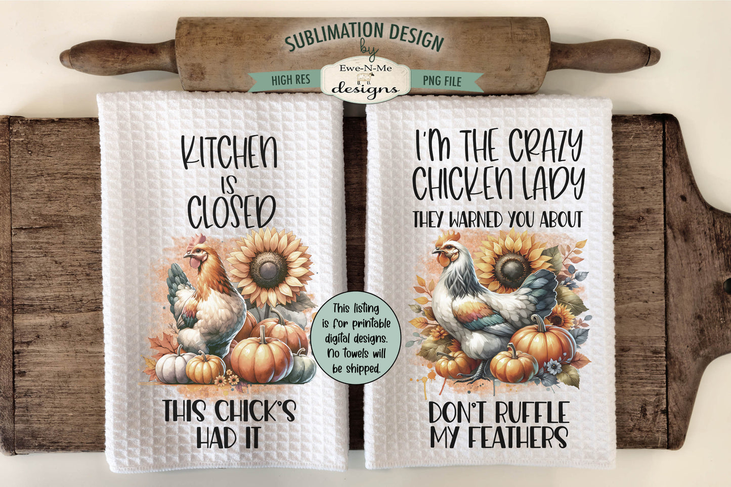 Fall Animals - Bundle of 16 - Kitchen Towel Sublimation Designs