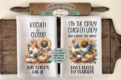 Fall Animals - Bundle of 16 - Kitchen Towel Sublimation Designs