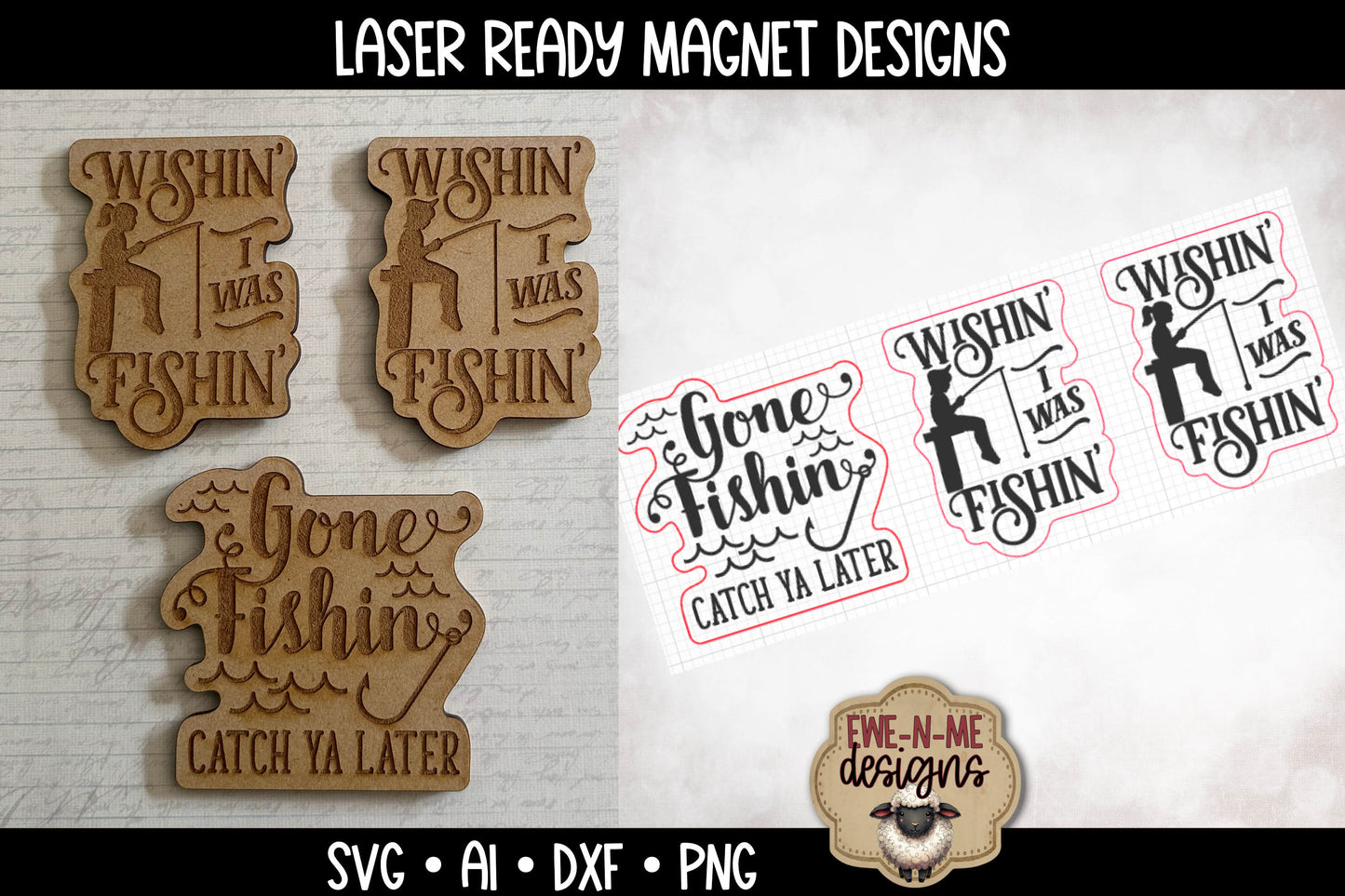 Fishing Magnet Set - Laser Cut SVG