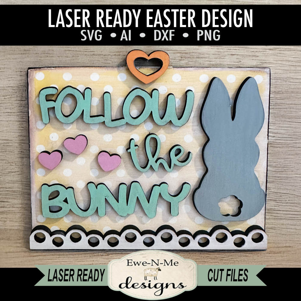 Follow the Bunny – Easter & Spring Laser Cut SVG File