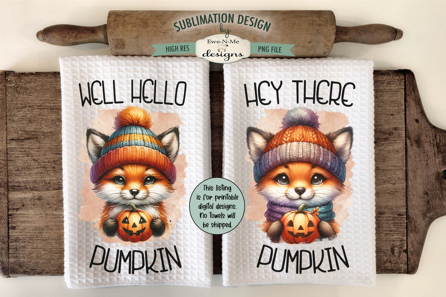 Fall Animals - Bundle of 16 - Kitchen Towel Sublimation Designs