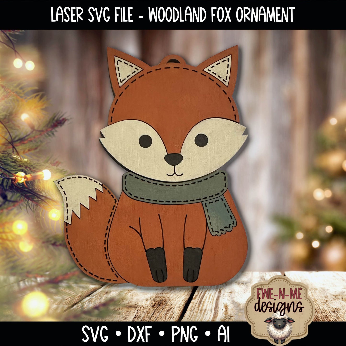 Woodland Fox Ornament | Laser Cut SVG File