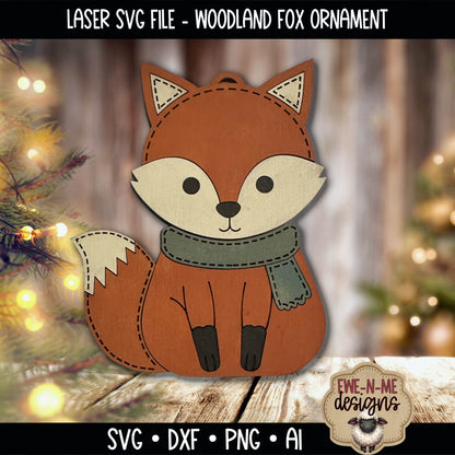 Woodland Fox Ornament | Laser Cut SVG File