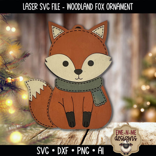 Woodland Fox Ornament | Laser Cut SVG File