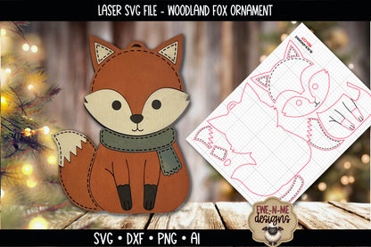 Woodland Fox Ornament | Laser Cut SVG File
