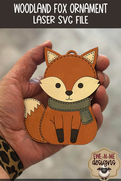 Woodland Fox Ornament | Laser Cut SVG File
