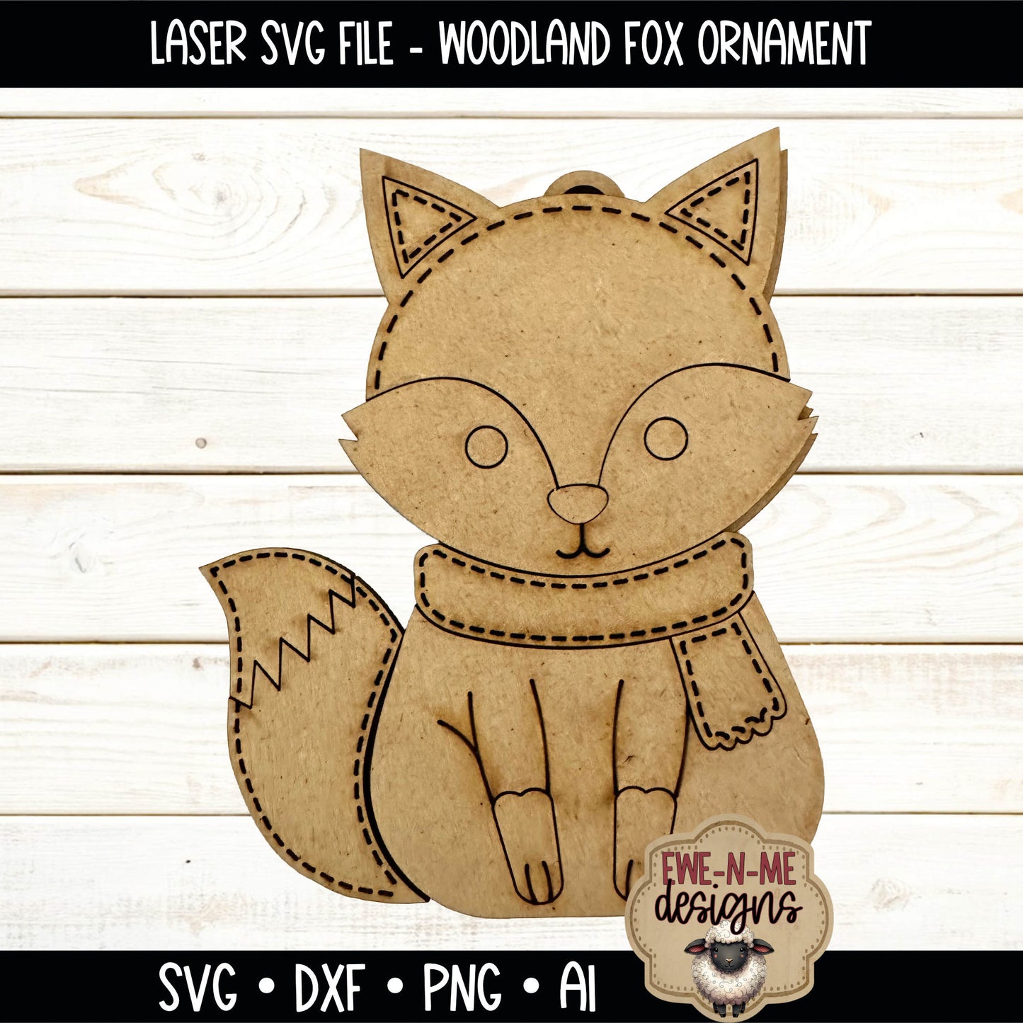 Woodland Fox Ornament | Laser Cut SVG File