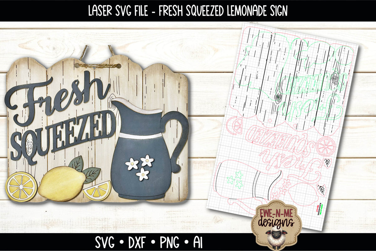 Fresh Squeezed Lemonade Sign | Laser Cut SVG File