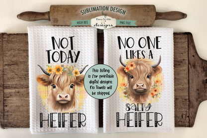 Highland Cow Designs - Bundle of 16 - Kitchen Towel Sublimation Designs