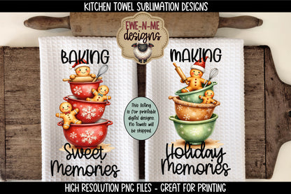 Holiday Baking - Bundle of 16 - Kitchen Towel Sublimation Designs