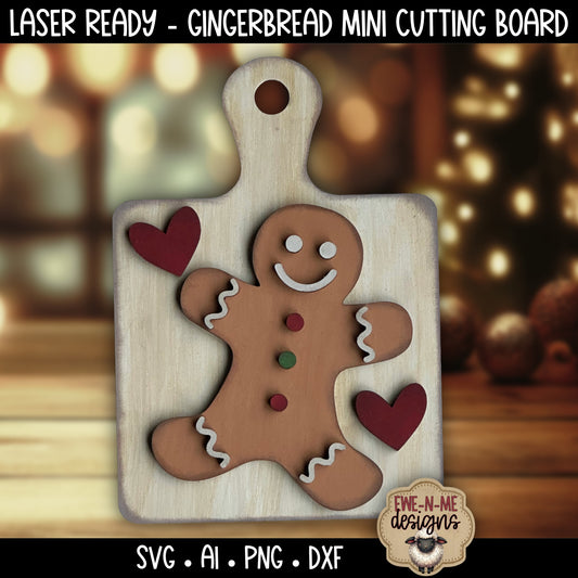 Gingerbread Cutting Board Shelf Sitter | Laser Cut SVG File