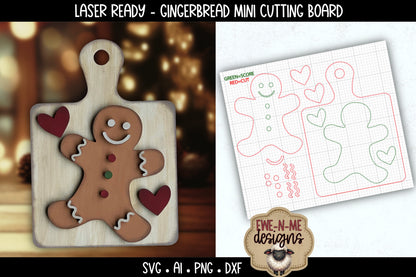 Gingerbread Cutting Board Shelf Sitter | Laser Cut SVG File
