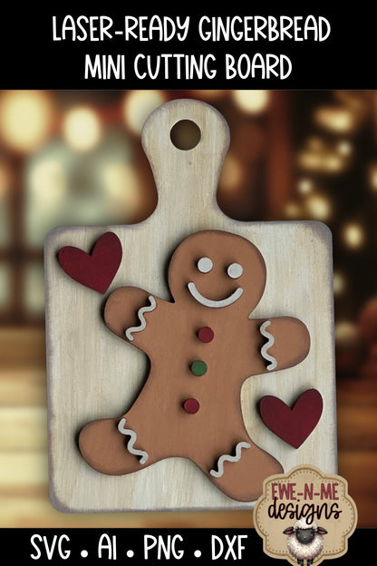Gingerbread Cutting Board Shelf Sitter | Laser Cut SVG File