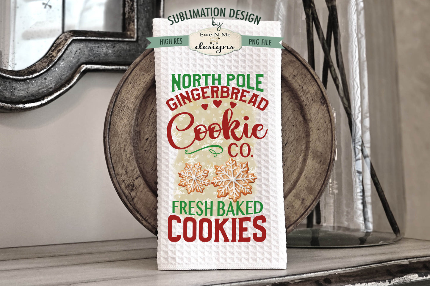 Gingerbread Cookies - Bundle of 5 - Kitchen Towel Sublimation Designs