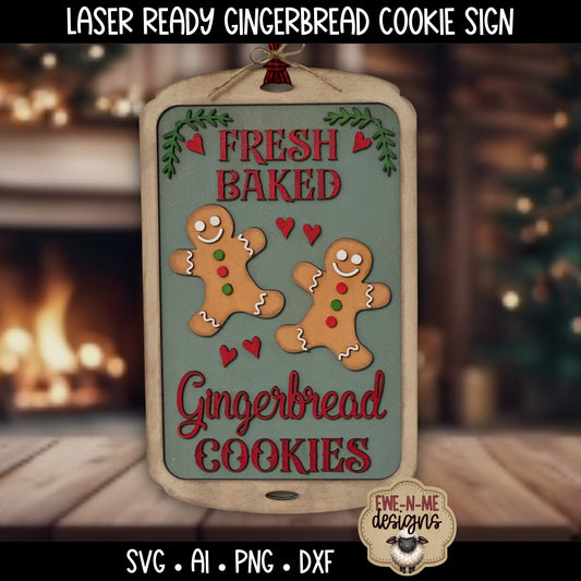 Fresh Baked Gingerbread Sign | Laser Cut SVG File
