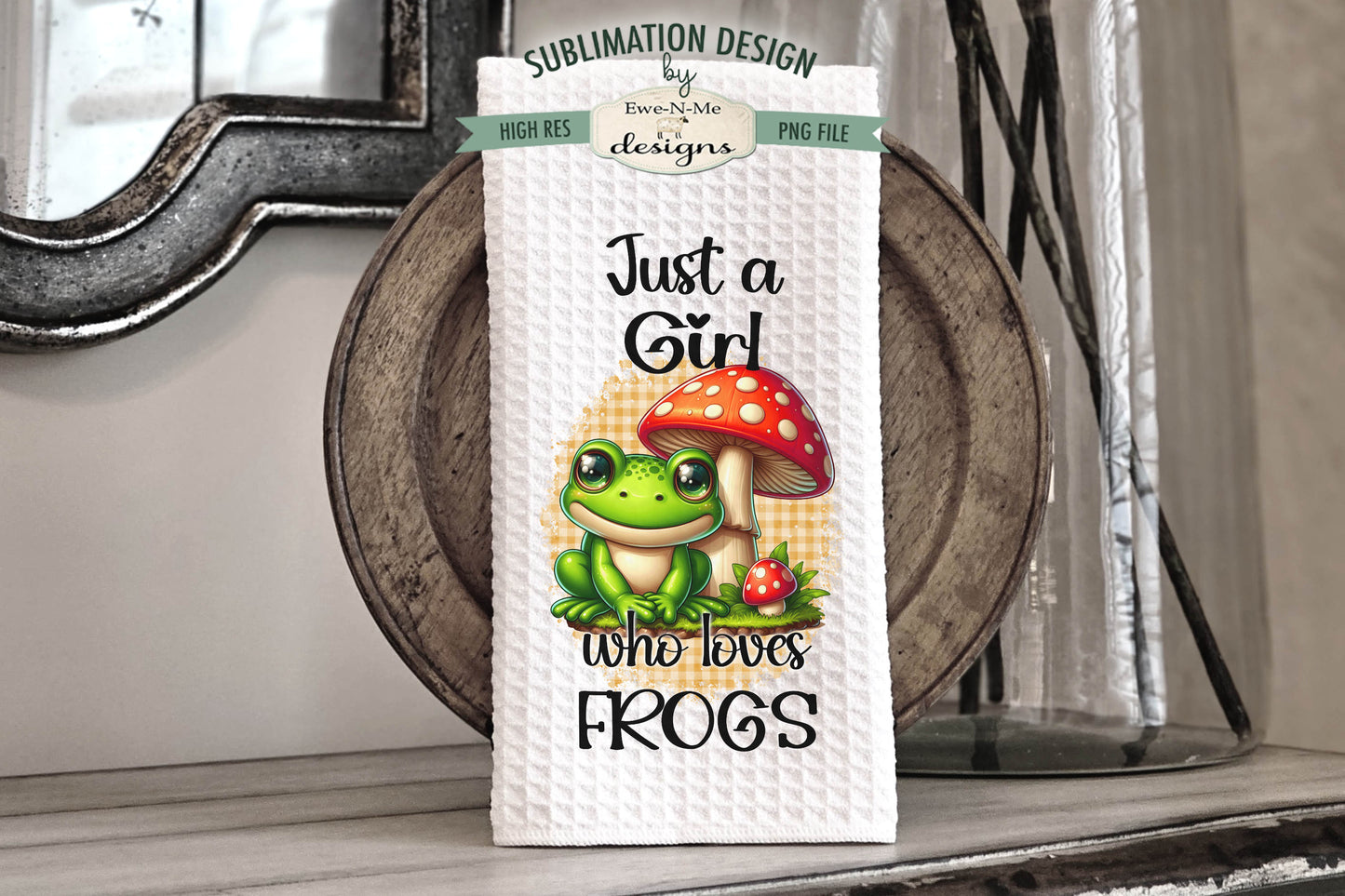 Frogs and Mushrooms - Kitchen Towel Sublimation Designs