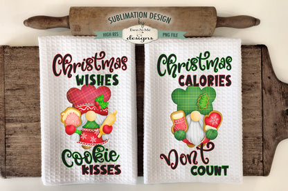 Gnome Christmas Cookies - Kitchen Towel Sublimation Designs