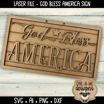 God Bless America Sign | Laser Cut SVG File