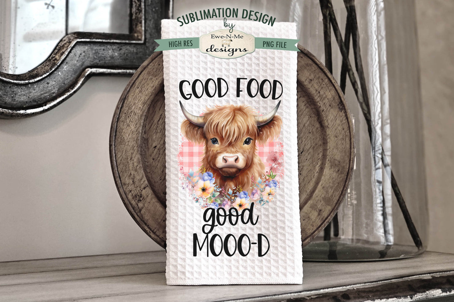 Funny Highland Cows - Bundle of 5 - Kitchen Towel Sublimation Designs