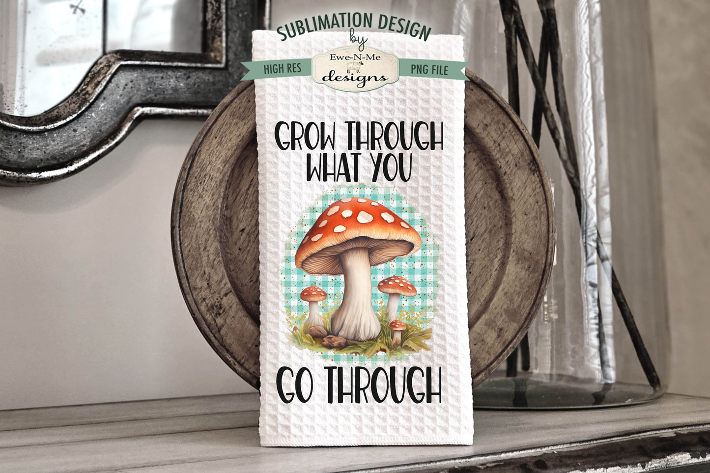 Spotted Mushrooms - Kitchen Towel Sublimation Designs