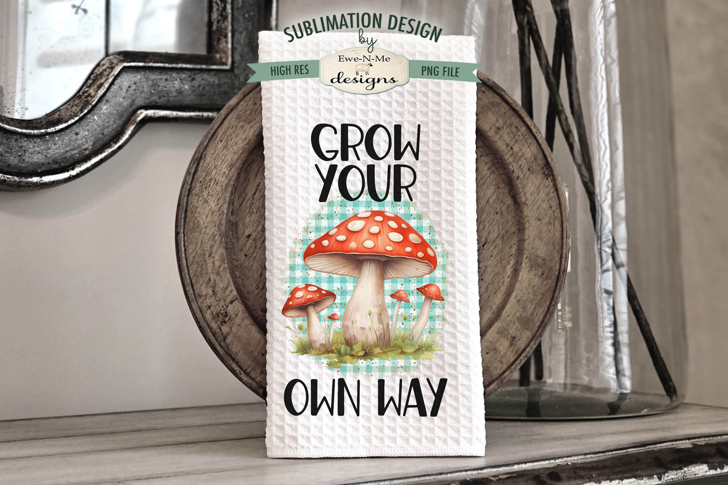 Spotted Mushrooms - Kitchen Towel Sublimation Designs