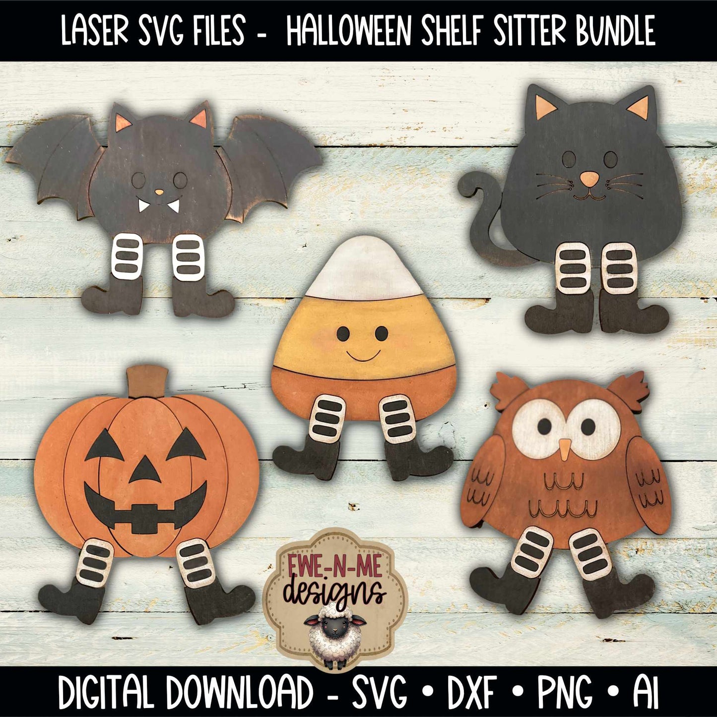 Halloween Shelf Sitter Bundle | Layered Laser Cut SVG Files