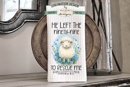 Faith Based Sheep (blue) - Kitchen Towel Sublimation Designs