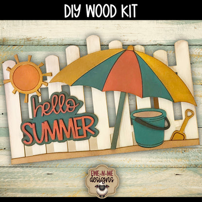 Hello Summer Beach Umbrella Fence | DIY WOOD KIT