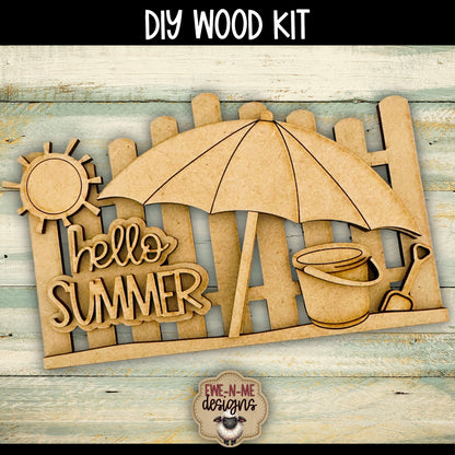 Hello Summer Beach Umbrella Fence | DIY WOOD KIT