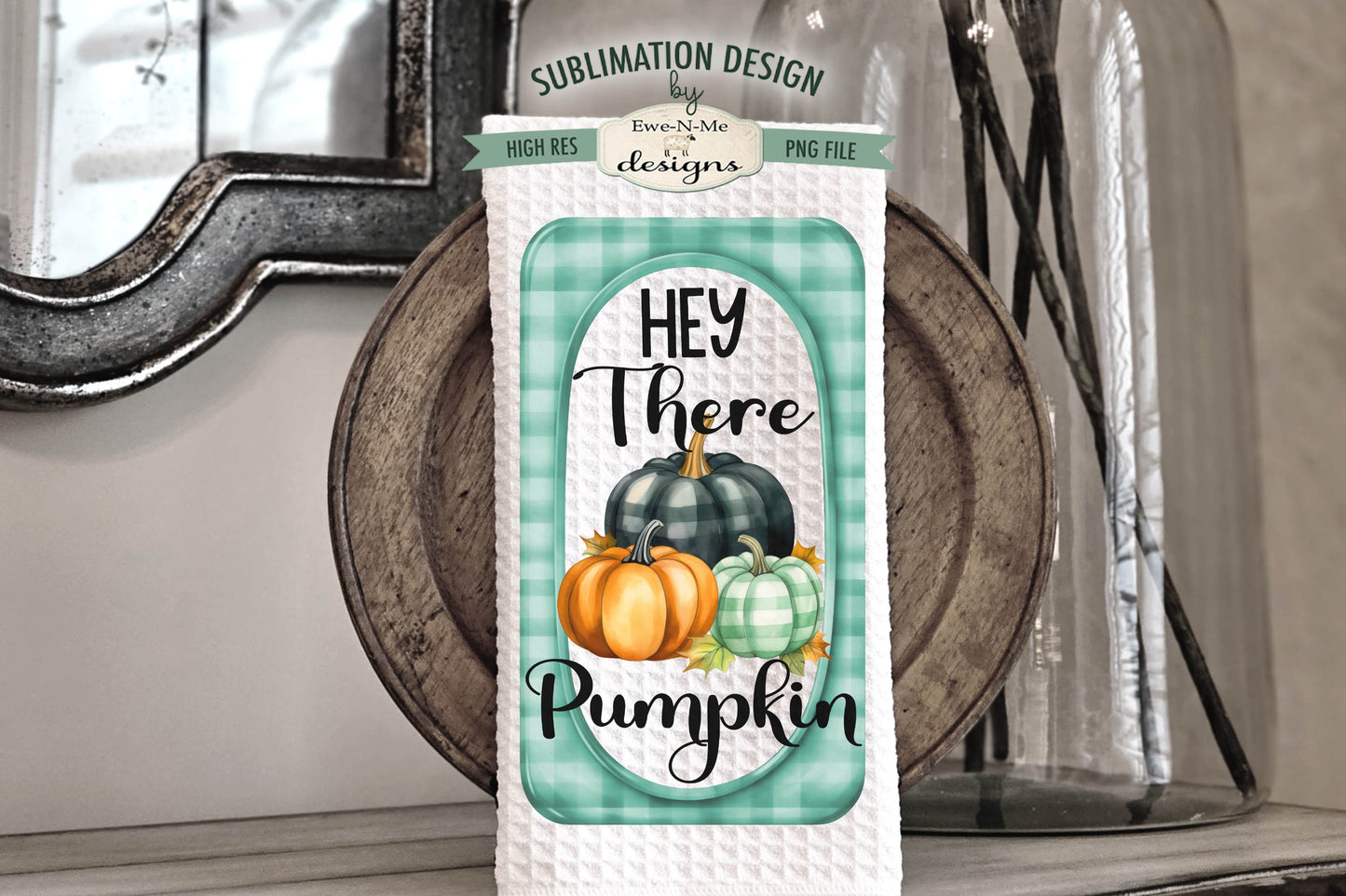 Fall Plaid Pumpkins - Kitchen Towel Sublimation Designs