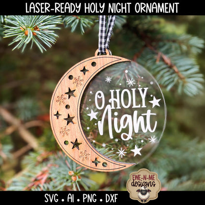 O Holy Night Christmas Ornament | Laser Cut SVG