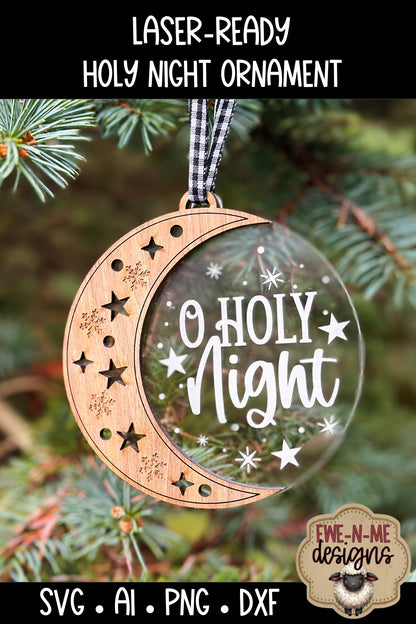 O Holy Night Christmas Ornament | Laser Cut SVG