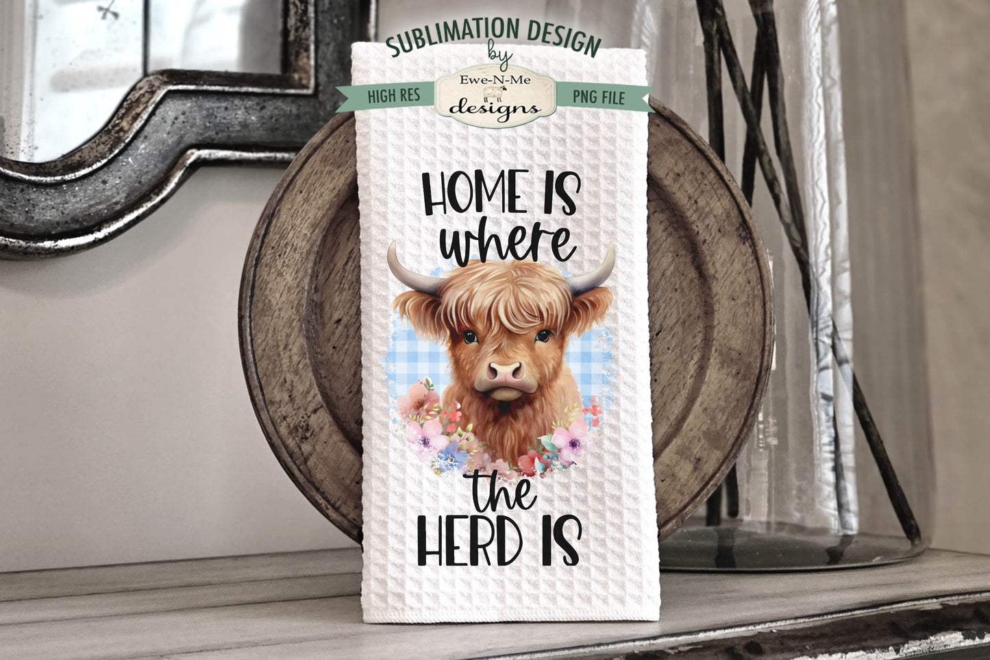 Funny Highland Cows - Bundle of 5 - Kitchen Towel Sublimation Designs