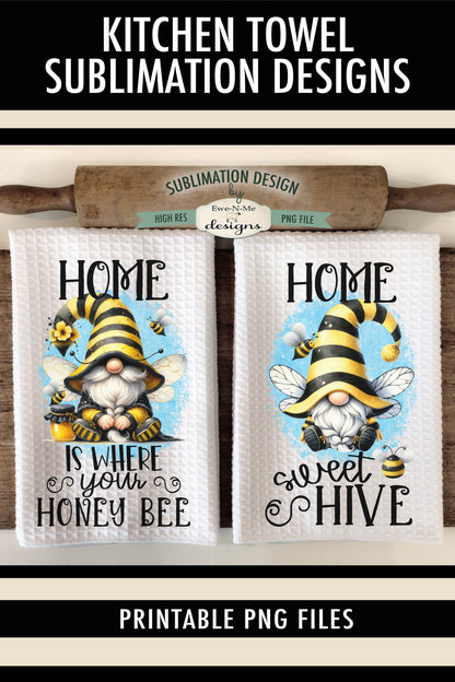 Honey Bee Gnomes - Kitchen Towel Sublimation Designs