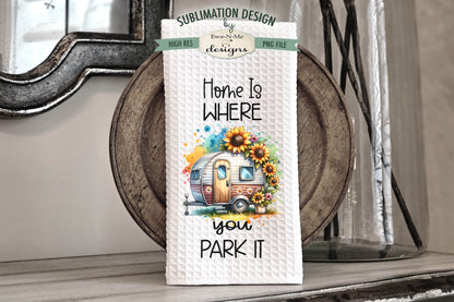 Campers With Sunflowers - Kitchen Towel Sublimation Designs