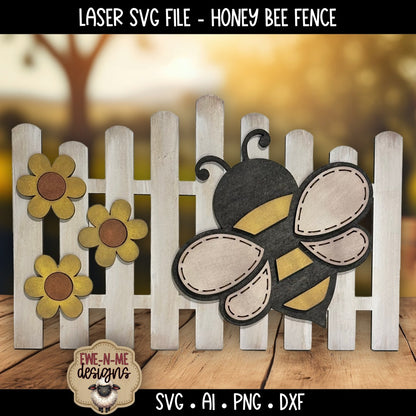 Honey Bee Daisy Fence | Laser Cut SVG File