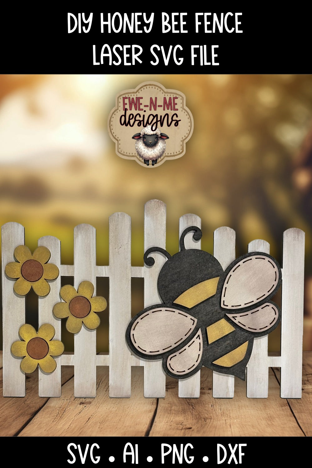 Honey Bee Daisy Fence | Laser Cut SVG File