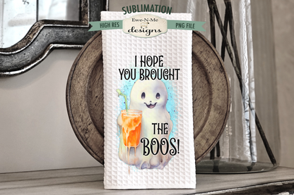 Blue Halloween Ghosts - Kitchen Towel Sublimation Designs