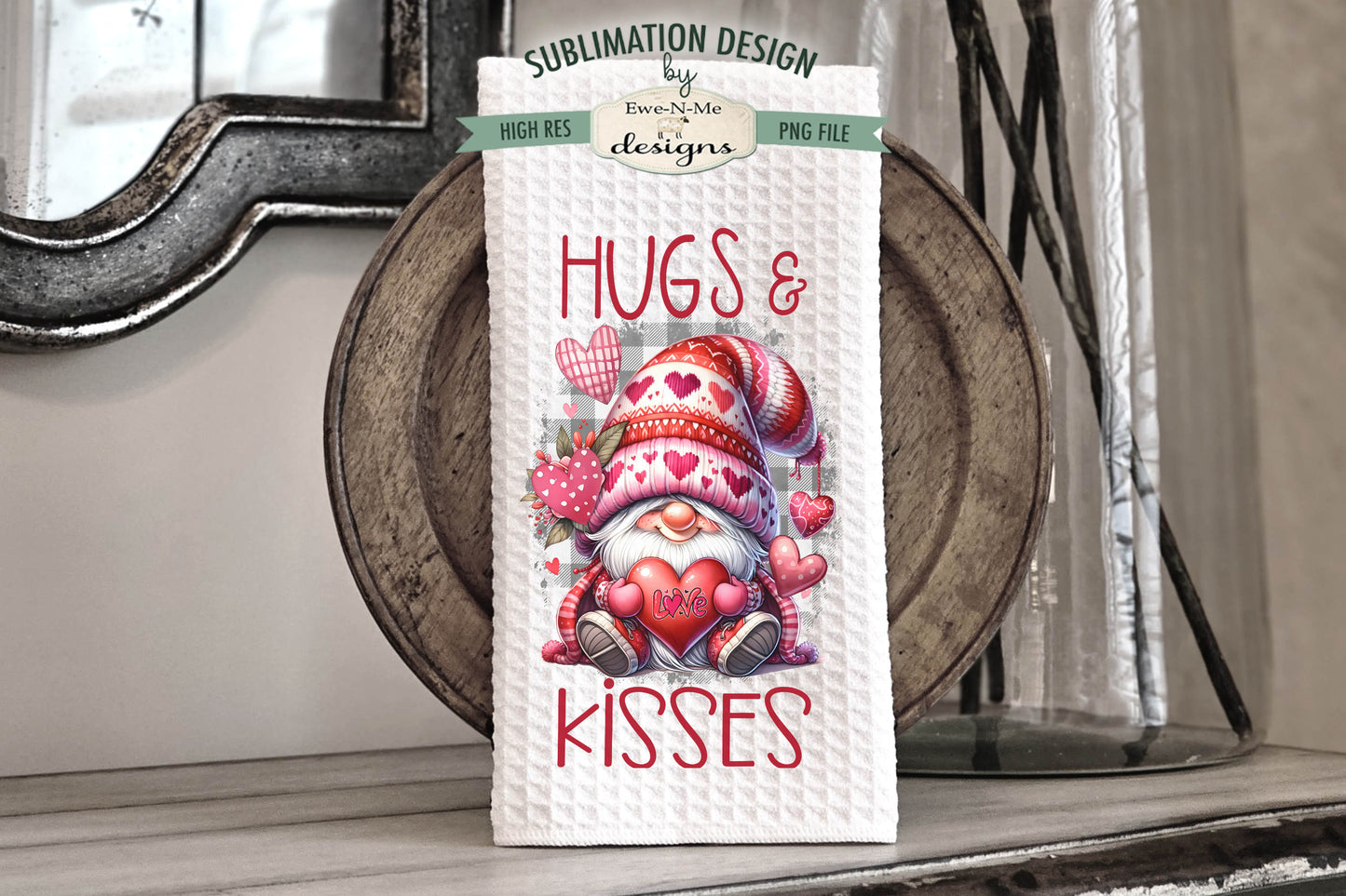 Valentine Gnome - Bundle of 5 - Kitchen Towel Sublimation Designs