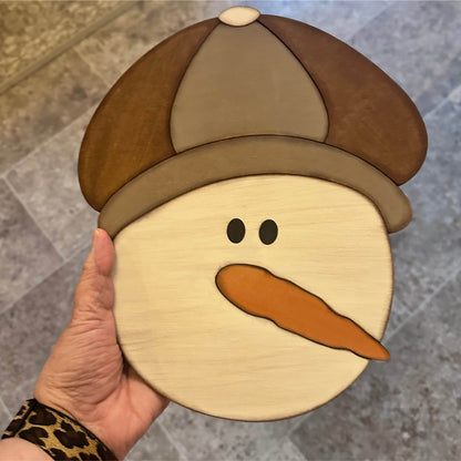 Newsboy Hat Snowman Face | Laser Cut SVG File