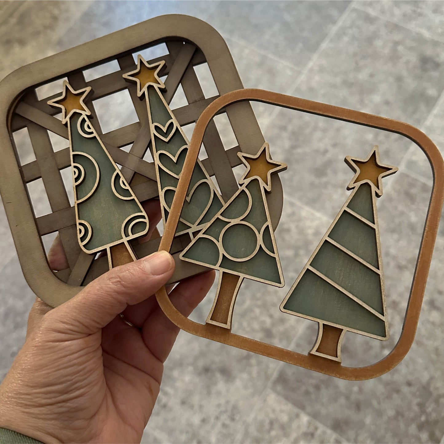 Interchangeable Tobacco Basket Inserts - Christmas Trees | Laser Cut SVG File