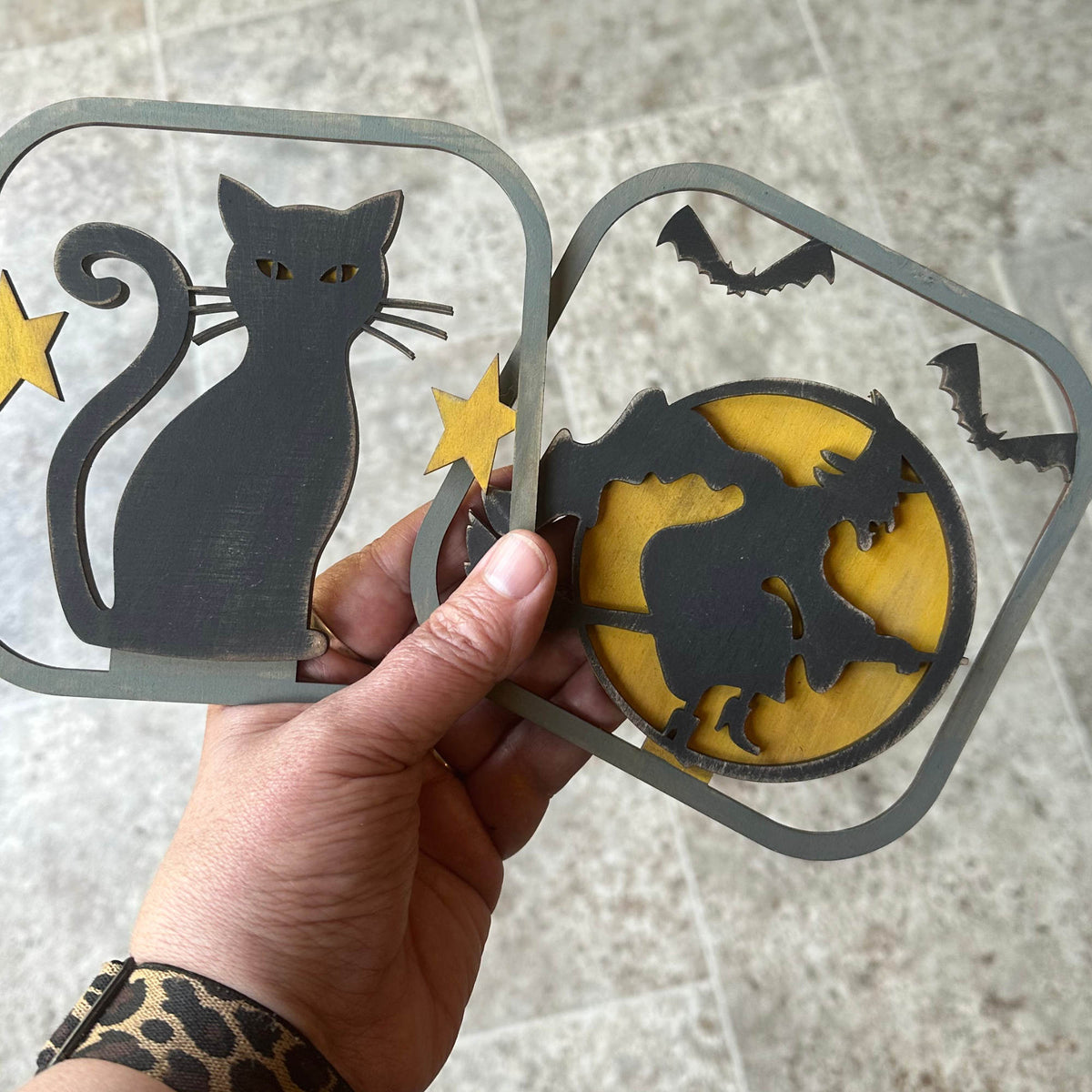 Interchangeable Tobacco Basket Inserts - Halloween Witch - Black Cat | Laser Cut SVG File (Copy)