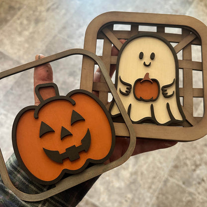 Interchangeable Tobacco Basket Inserts - Ghost and Jack O Lantern | Laser Cut SVG Files