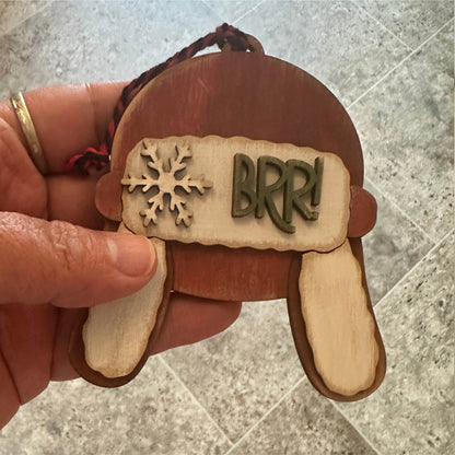 Vintage Winter Trapper Hat Ornament | Laser Cut SVG File