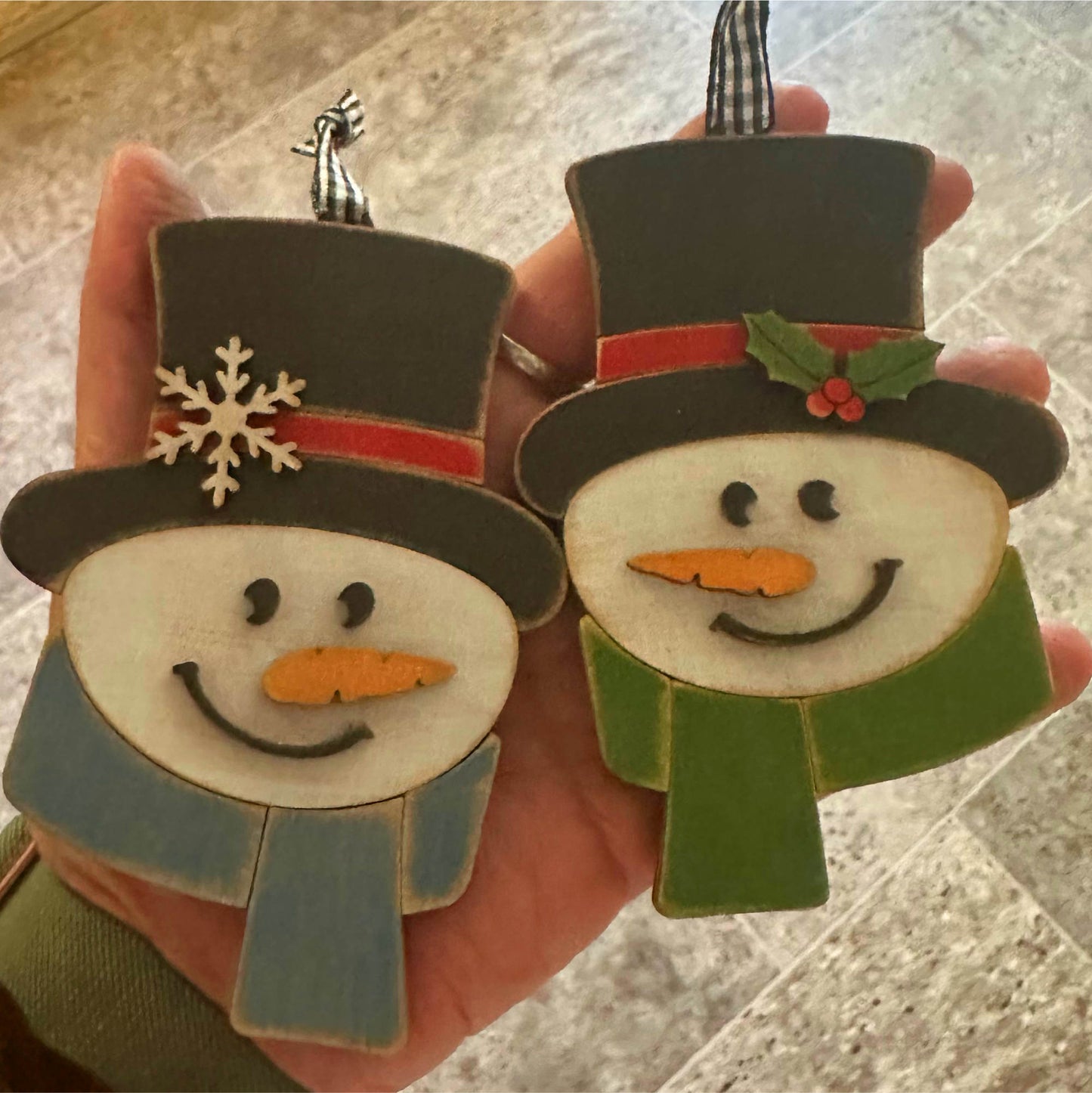 Snowman Duo Ornaments | Laser Cut SVG Files