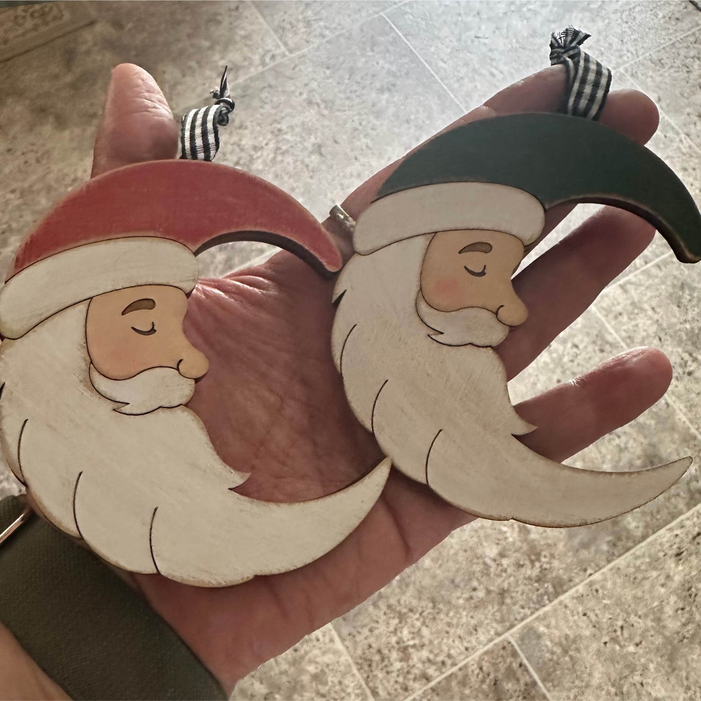 Crescent Moon Santa Ornament | Laser Cut SVG Files